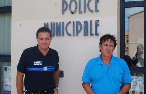 Blaise Pappalardo, chef de la Police municipale, et Thierry Mas Saint-Guiral, adjoint à la sécurité.