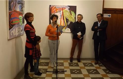 Fiabiola Casagrande et Jean-Sébastien Vialatte ont accueilli Nadine Comba et Jean-Pierre Lusseau, les deux artistes exposants