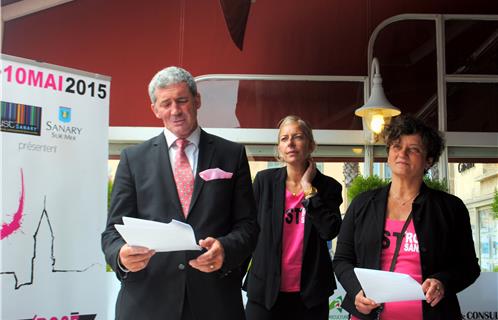 Le président de Just'Sanary, Sébastien Rebel, les deux vice-présidentes, Cécile Didat et Géraldine Chatelet présentent l'édition 2015 