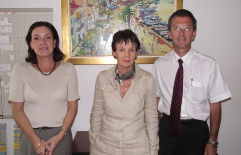 Aux côtés du nouveau principal Serge Giannoni, Sylvie Tourret (gestionnaire) et Catherine Lompré (principale adjointe).