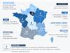 Les 8 circonscriptions françaises.Le nombre de sièges est proportionnel à la population. Après Paris, la région Sud Est est celle qui recueillera le plus de sièges. (source: portail du gouvernement)