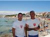 Deux CRS veillent sur la sécurité de la plage du Cros et des Charmettes