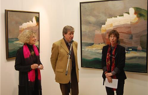 Hervé Lehning, invité d'honneur, entouré de Mme Conte (à gauche) et de Martine Roussel