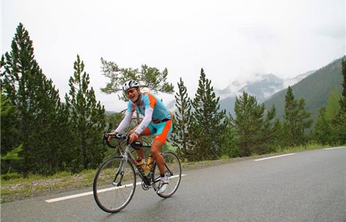 Jonathan Hercelin durant l'ascension du col de l'Izoird.
