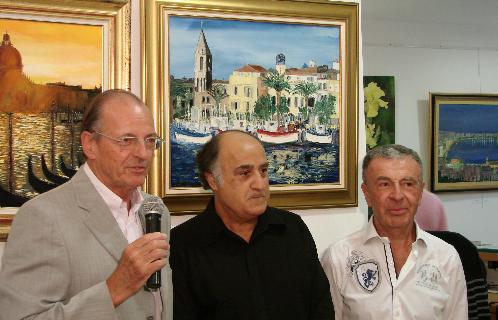 De gauche à droite: Monsieur Palix, Maire de Bandol, Alexanian et Yves Ruellan.