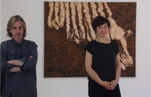 Anne Saligan et le directeur du Pôle Arts Plastiques Dominique Baviera