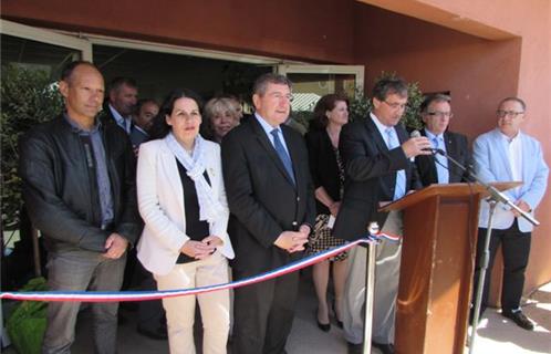 De gauche à droite, Joseph Mulé conseiller général, Corinne Despallens conseillère générale, Robert Bénéventi Maire,  Jean-Michel Huguet, 1er adjoint au Maire, et Erick Jallifier-Verne, adjoint.