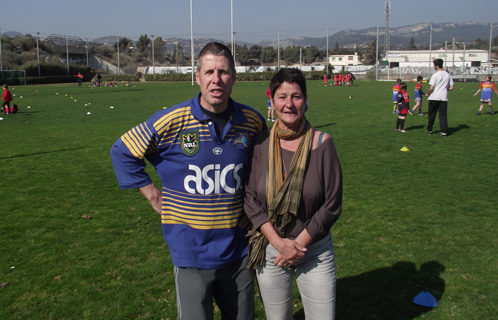 Eliane Cayol et Christian Arnaud, présidents du Rugby club du pays six-fournais.