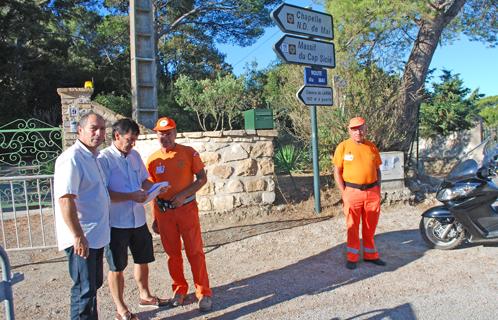 Ce matin vers 8h30, à l'entrée de la route du Mai, le dispositif était en place.