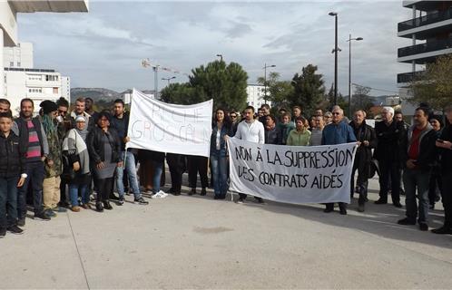 Rassemblement et manifestation des protagonistes