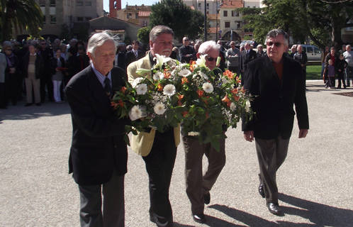 Gérard Allibert en compagnie de messieurs Montchablon, Boyer de la Giroday et Signoret.