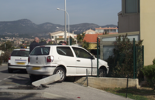 Accident corniche de Solviou lundi matin.