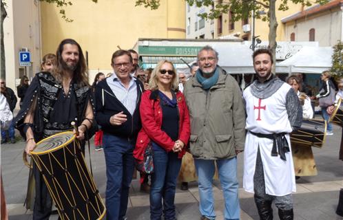 Bruno Farine, Pierrette Brun et Vincent Bellingard de Hello Six-Fours, Jean-François Gérold de Condor avec le maire Jean-Sébastien Vialatte.