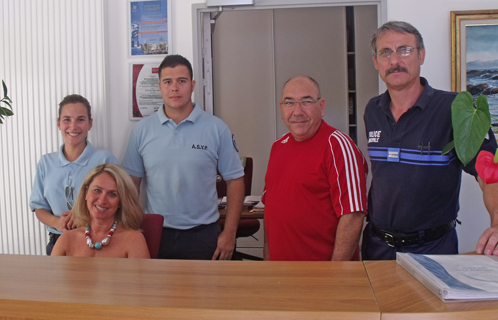 Roger Carpentier, Thierry Febbrari, Nathalie ( à l'accueil) et des agents saisonniers.