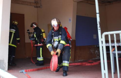 Exercice à l'école élémentaire des Lônes.