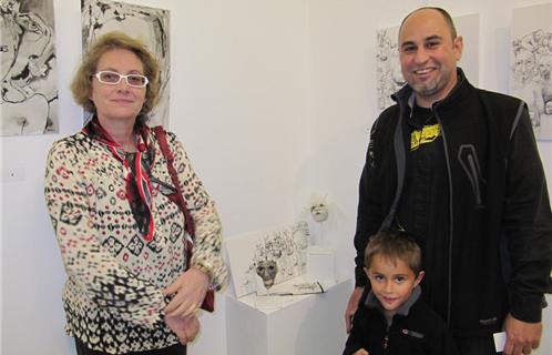 Catheri et Gilles lors de l'inauguration de leur exposition hier soir à la maison du patrimoine