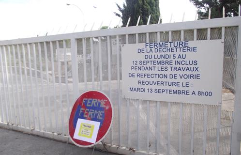 La déchèterie est fermée jusqu'au 12 septembre inclus.