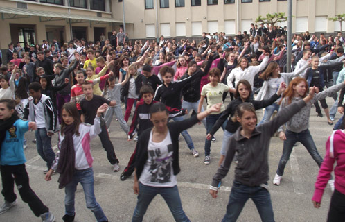 A Font de FIllol on s'est mis au flash mob.