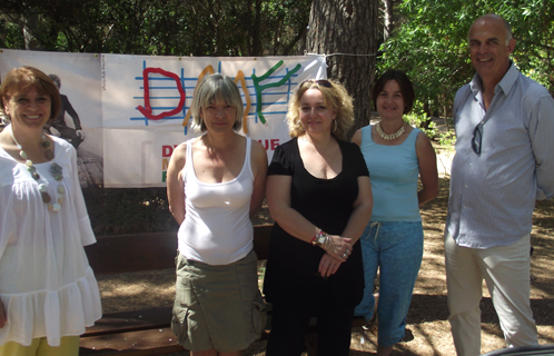 Plusieurs représentantes de DMF étaient présentes, ici avec Ferdinand Bernhard au parc du Canet à Bandol.