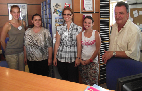 Une partie de l'équipe de l'office de tourisme avec le directeur Christian Gazel, Aurélie, Eugénie, Roselyne et Priscilla. 