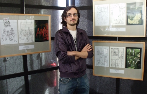 Julien Parra a exposé ses planches en avril 2010 à la médiathèque à Sanary.