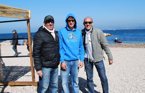 Fred et Adrien Bosson avec Christophe Marchal.