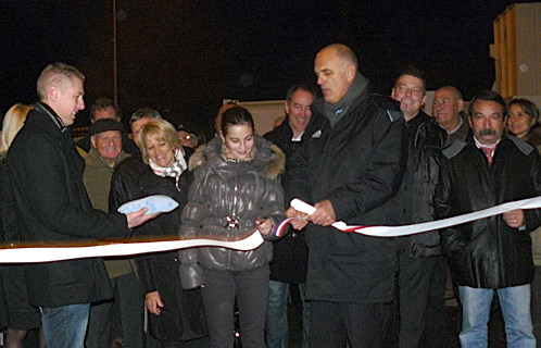 Inauguration de l'extension de la déchetterie en présence de Ferdinand Bernhard, du responsable du SITTOMAT et de représentants d'Ollioules.