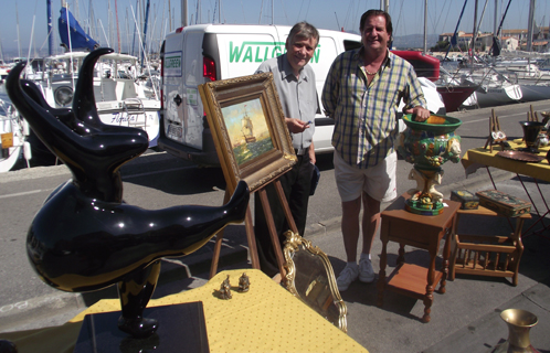 Jean-François Gibereau et l'antiquaire Jean-Marc Andreozzi.