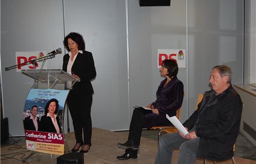 La candidate avait invité Marie Bouchez (au centre) et Jean-Louis Boissonade 
