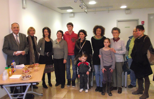 Sandrine de Maria, Sophie Spano, Jean Picano avec les lauréats et des participants.