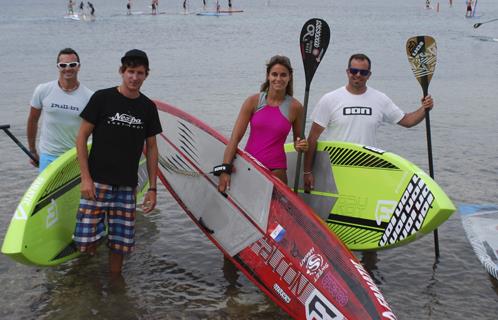 De g à d: Lionel, Adrien, Olivia Piana et Bertrand.