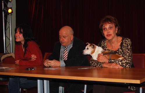 Coline D'Inca, Pascale Roberts et Richard Guedj au Théâtre Galli.