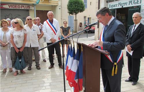 Robert Bénéventi, Maire d'Ollioules, au cours de son allocution