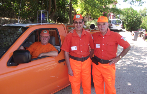 Dans la voiture, René Lainé. A ses côtés Gérard Koeninger et Jean Reinaud.