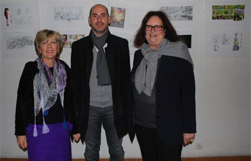 Luc Benito avec Dominique Ducasse (à droite) et Mireille Vercellino, présidente de Lumières du Sud.