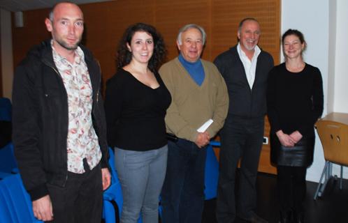 De gauche à droite pour la journée du court métrage: A.Céris, M. di Giovanni, J.Luccioni, C.Giloux et N.Paban.