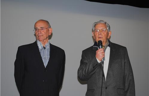 Le docteur André Bernardini-Soleillet (à gauche) et Michel Lochot lors d'une conférence donnée en mars 2013