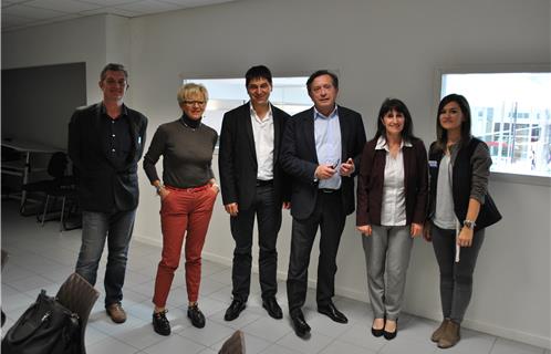 Au centre le patron du centre Leclerc François Ollivier avec à sa droite le député Jean-Sébastien Vialatte.