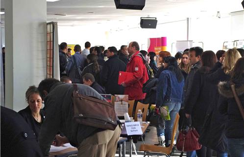 Inscription pour qui le voulait avant d'accéder aux exposants