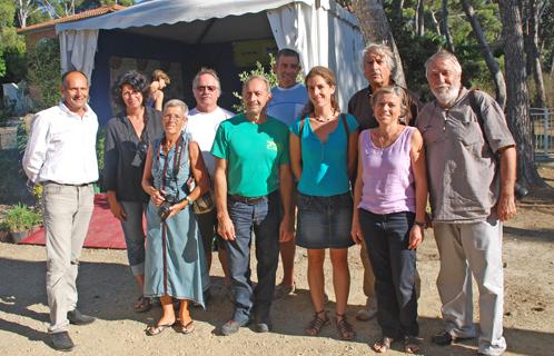 Ici on retrouve Pierre Mollo (sur la droite), l'élu Joseph Mulé, Paule Zucconi, Morgane Nédélec, Sophie Marty,  Lucien Biolatto, Christian Connaulte, Jean-Michel Céi et Daniel Hildebrandt.