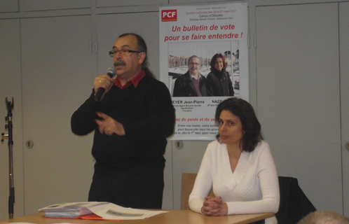 Jean-Pierre Meyer et Nadine Nazzi candidats PC pour le canton d'Ollioules.