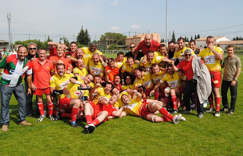 L'équipe de RC Six-Fournais aux anges lors de sa victoire face à Quillan (photo: DR).