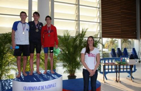 Le podium du 1500m nage libre