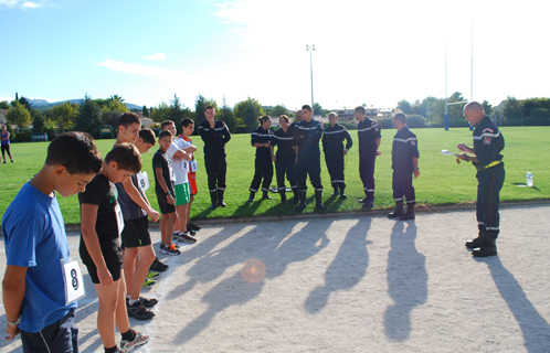 Les futurs jeunes sapeurs pompiers.