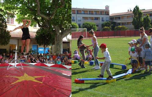 Cirque à l'école maternelle de Portissol et Mini Olympiades au stade des Picotières.