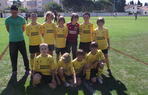 L'équipe talentueuse des moins de 11 ans entraînée par Fabien Bazan.