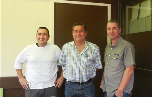 Le patron Olivier Yattim, Gérard Chabert et Thierry.