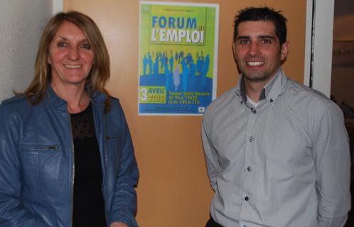 Charlotte Vitou (responsable bureau municipal de l'emploi) et Sébastien Gigliotti (directeur du CCAS).