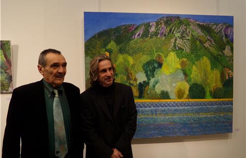 Michel Dufrene avec le responsable du Pôle Arts Plastiques Dominique Baviera.