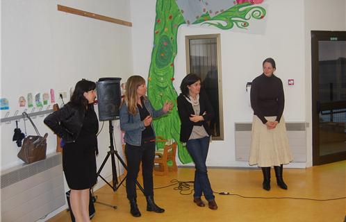 Les quatre intervenantes : Anne Dunan, Sylvie Leberre, Servane Roussel-Tilman et Stéphanie Cabot. 